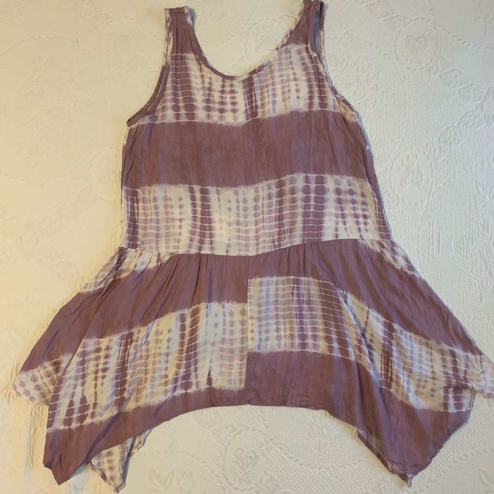 Mauve White Tie-Dye Rayon Tunic/ Coverup New w/o tags by Annabelle